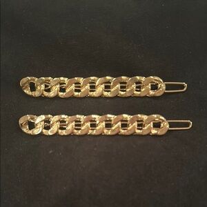 2 NEW Gold Chain Hair Clips